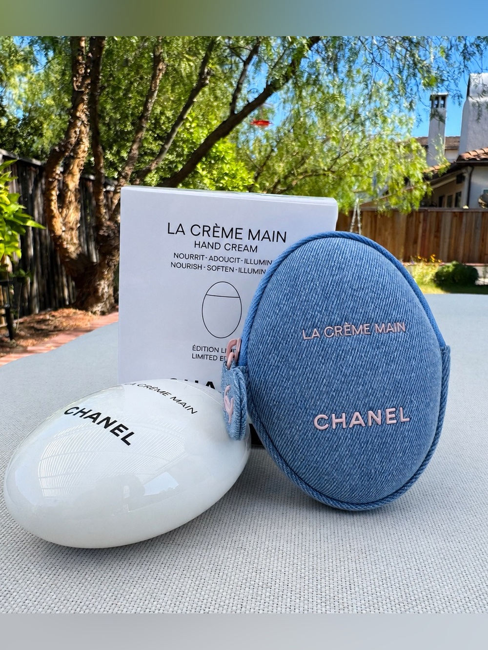 CHANEL La Crème Main Denim Pouch Limited Edition Hand Cream 50ml